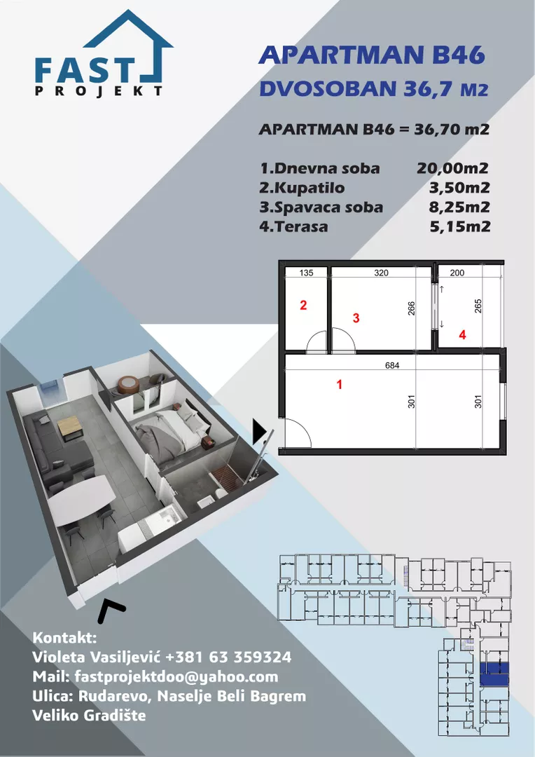 Dvosoban stan | 4zida