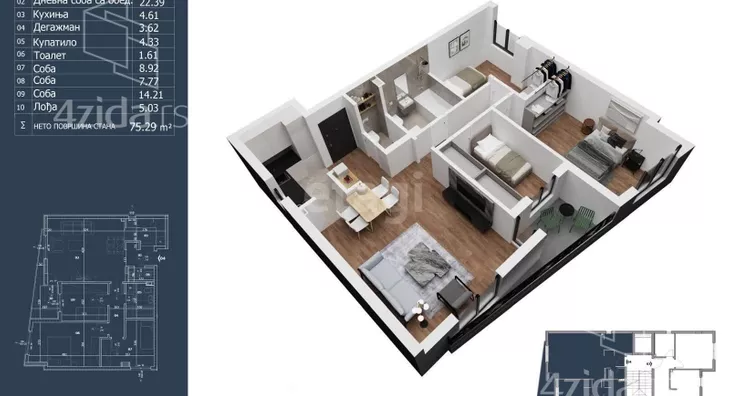 Troiposoban stan | 4zida