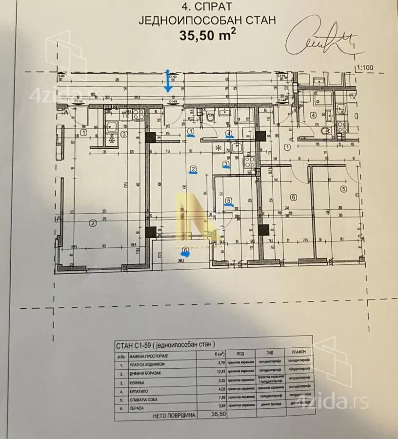 Jednoiposoban stan | 4zida