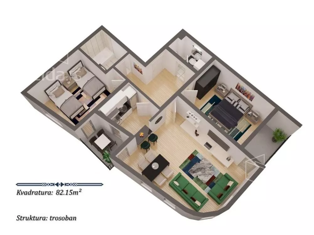 Trosoban stan | 4zida