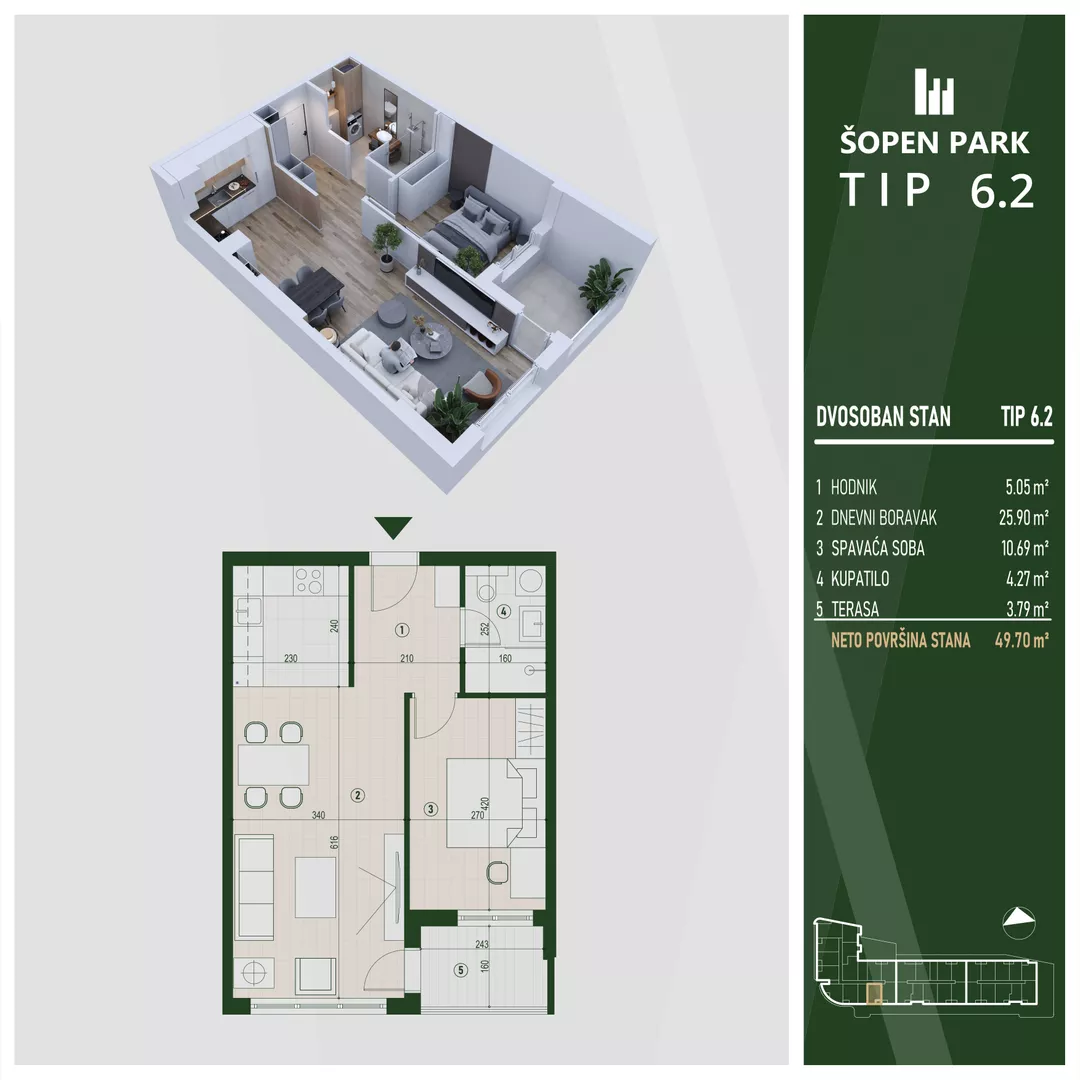 Dvosoban stan | 4zida