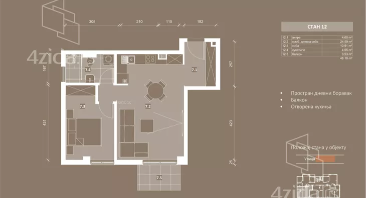 Trosoban stan | 4zida