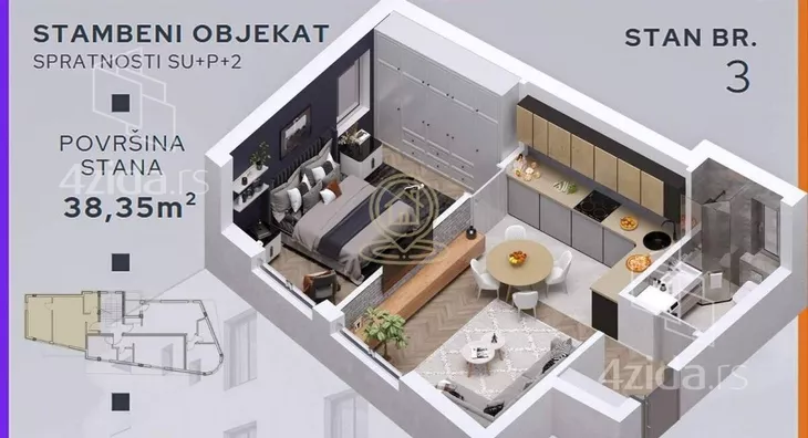 Jednoiposoban stan | 4zida