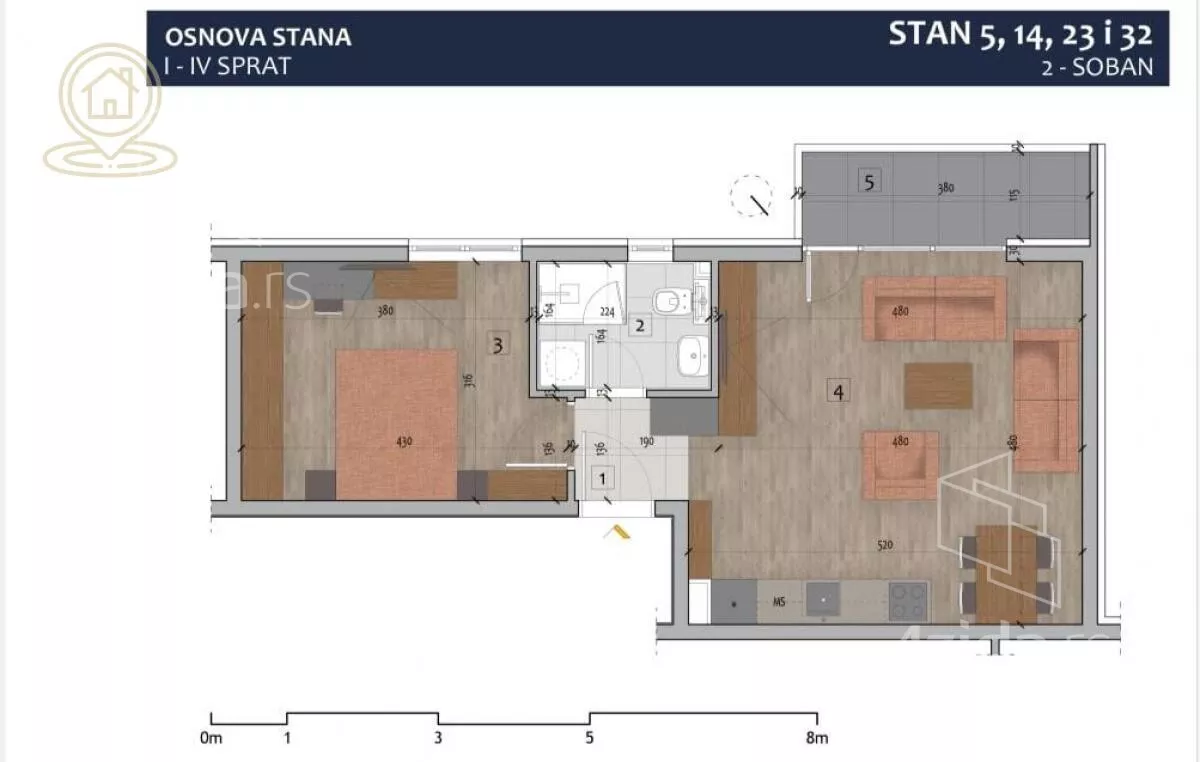 Jednoiposoban stan | 4zida