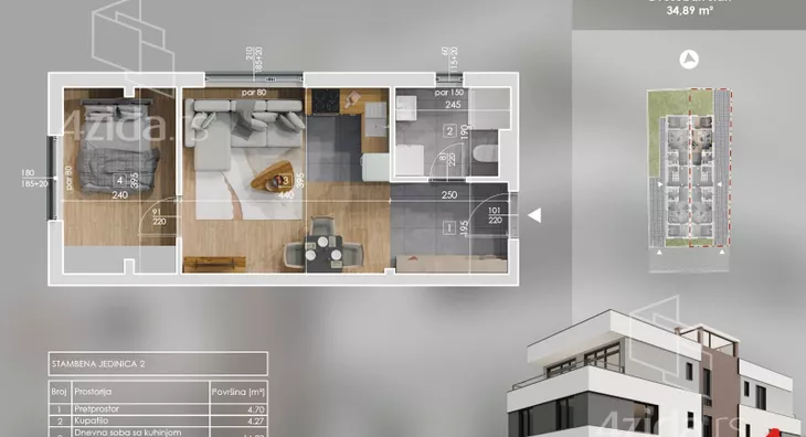 Jednoiposoban stan | 4zida