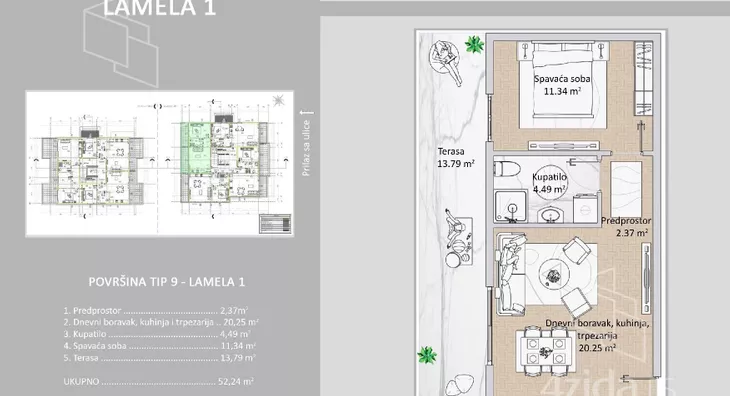 Jednosoban stan | 4zida