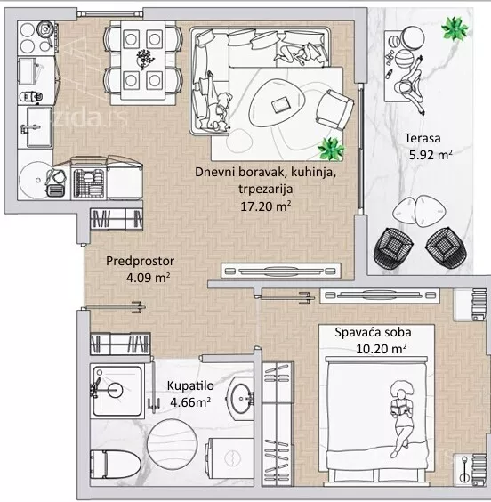 Jednosoban stan | 4zida