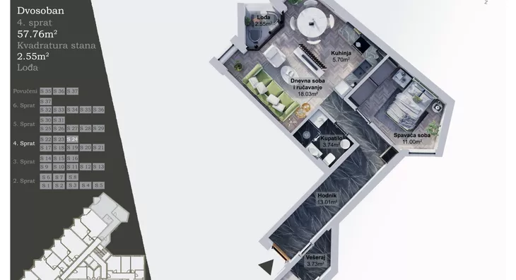 Dvosoban stan | 4zida