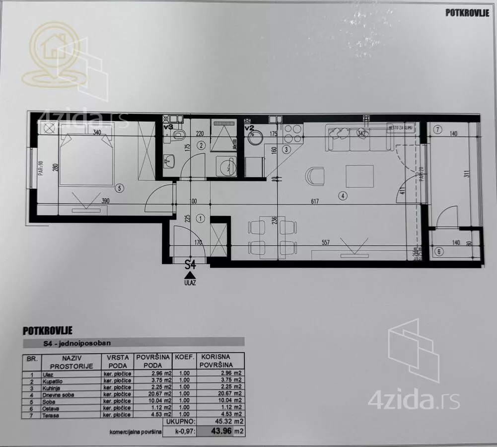 Jednoiposoban stan | 4zida