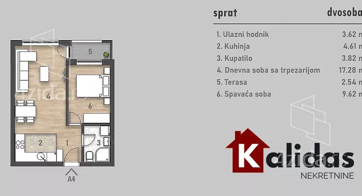 Dvosoban stan | 4zida