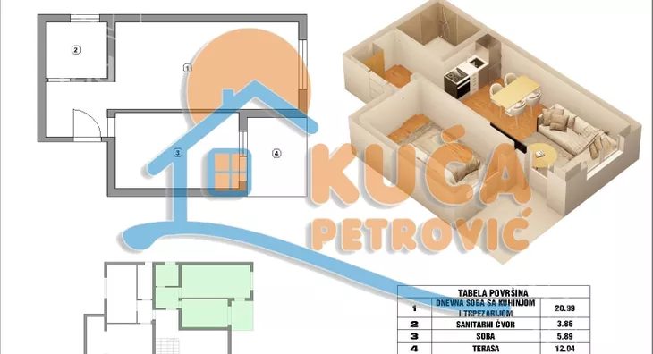 Jednoiposoban stan | 4zida