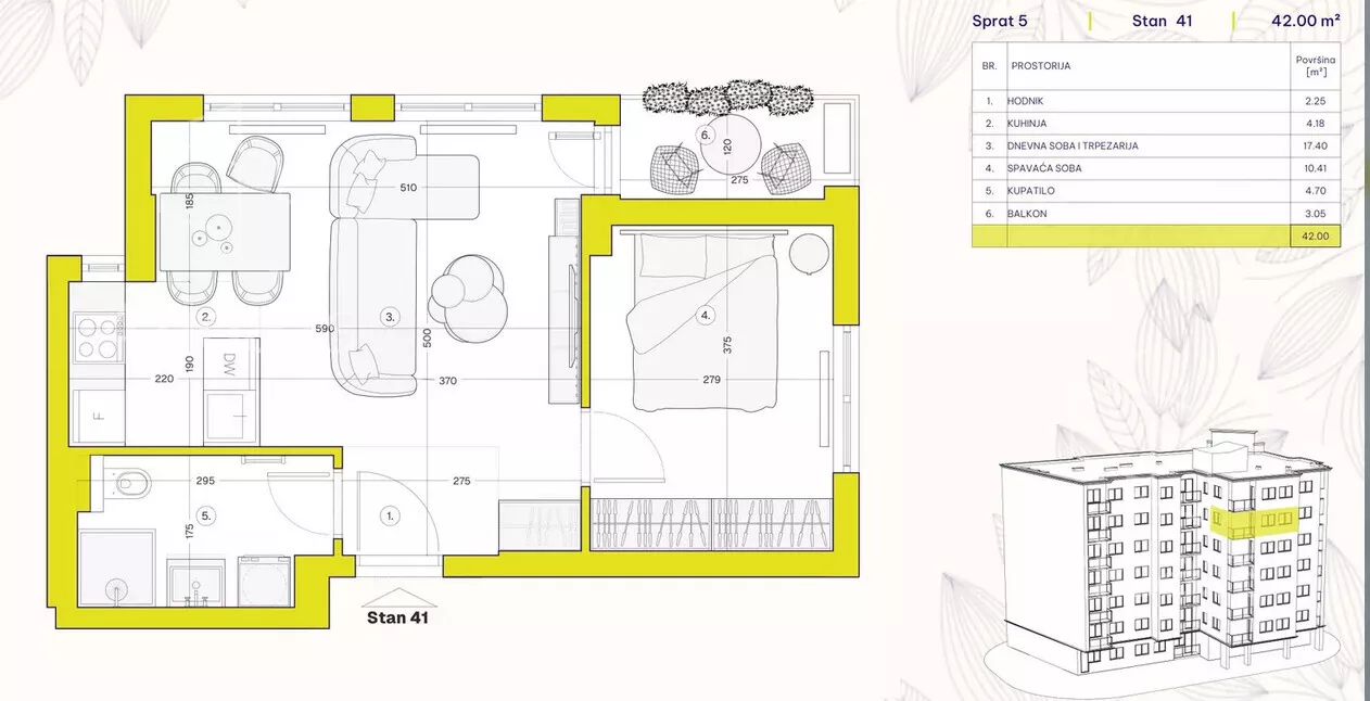 Jednoiposoban stan | 4zida
