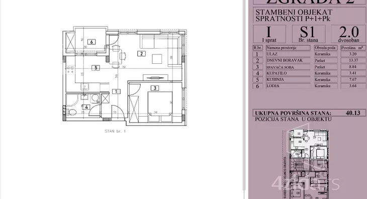Jednosoban stan | 4zida