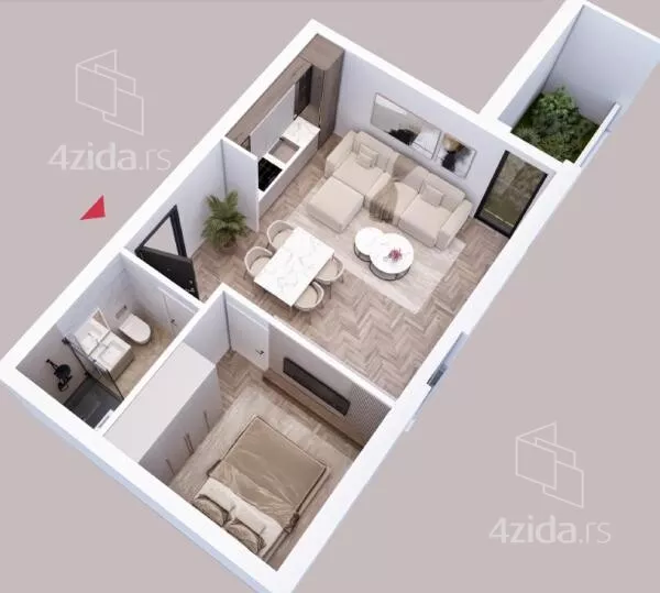 Jednoiposoban stan | 4zida