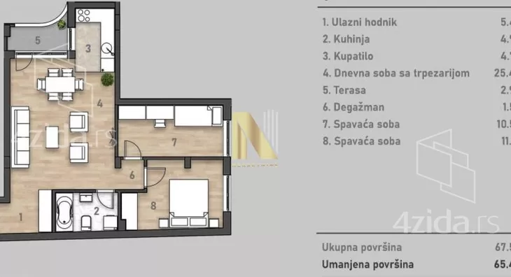 Trosoban stan | 4zida