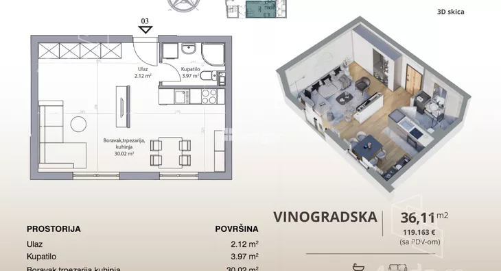Jednoiposoban stan | 4zida
