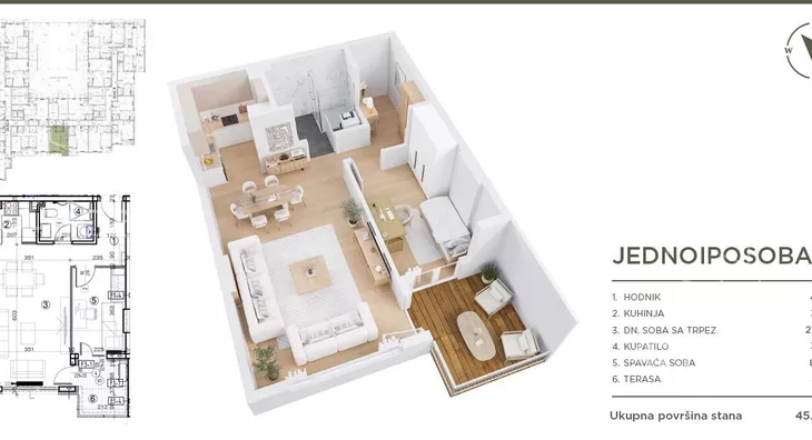 Jednoiposoban stan | 4zida