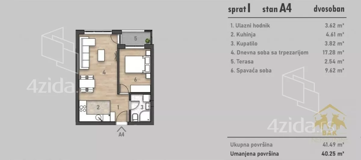 Dvosoban stan | 4zida