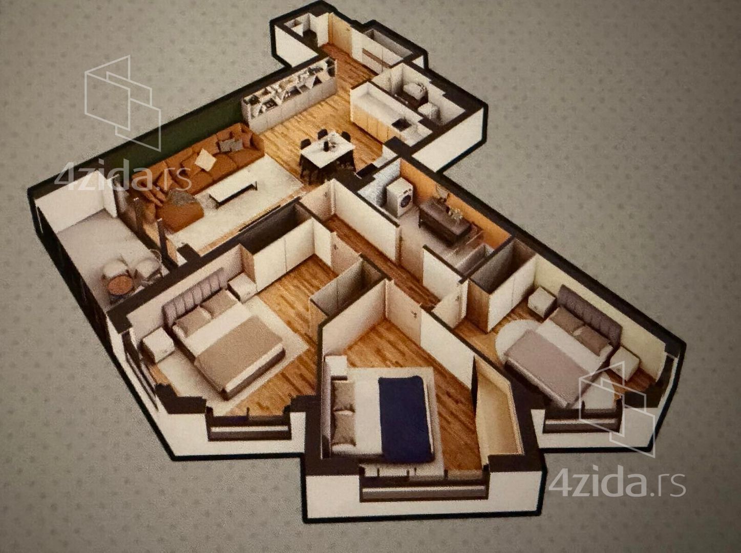 Apartament me 1 dhoma, 100 m²