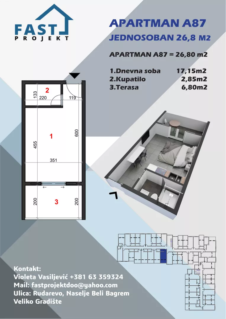 Jednosoban stan | 4zida
