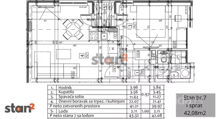 Jednoiposoban stan | 4zida