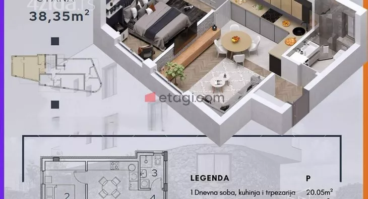 Jednoiposoban stan | 4zida