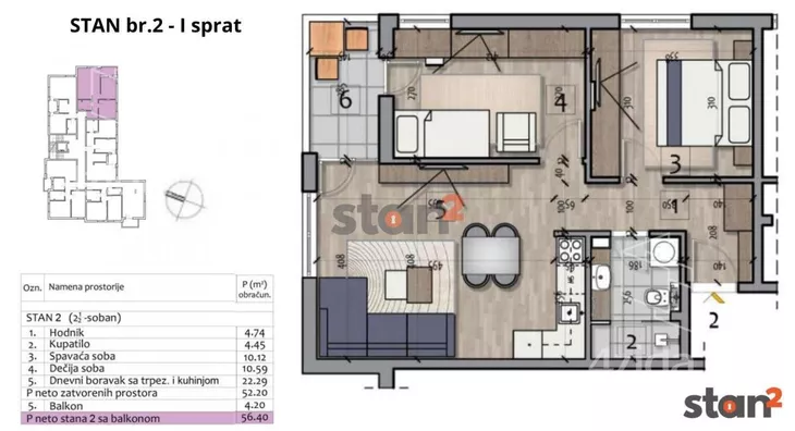 Dvoiposoban stan | 4zida