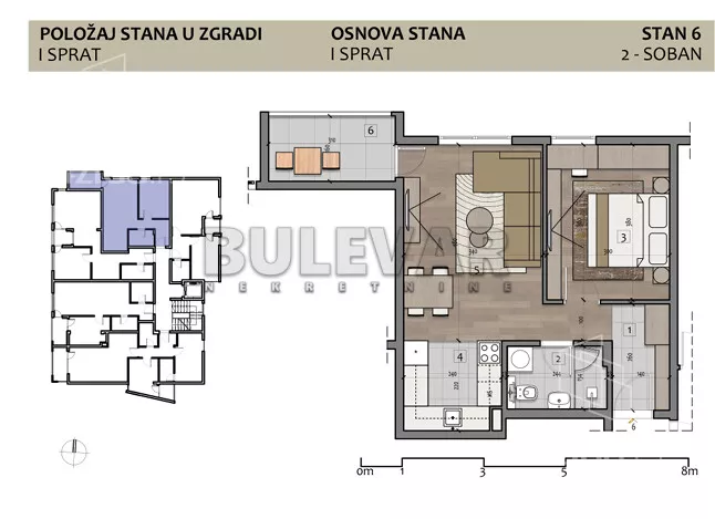 Jednoiposoban stan | 4zida