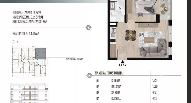 Jednosoban stan | 4zida