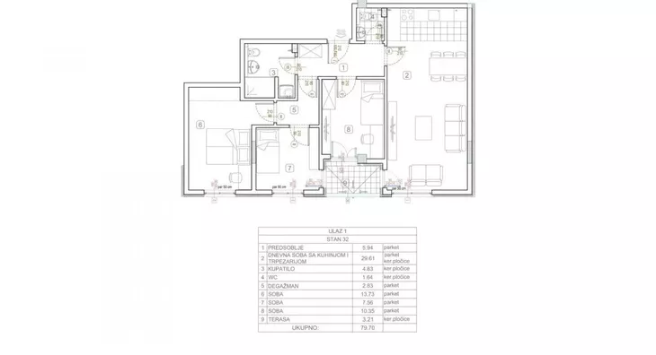 Trosoban stan | 4zida