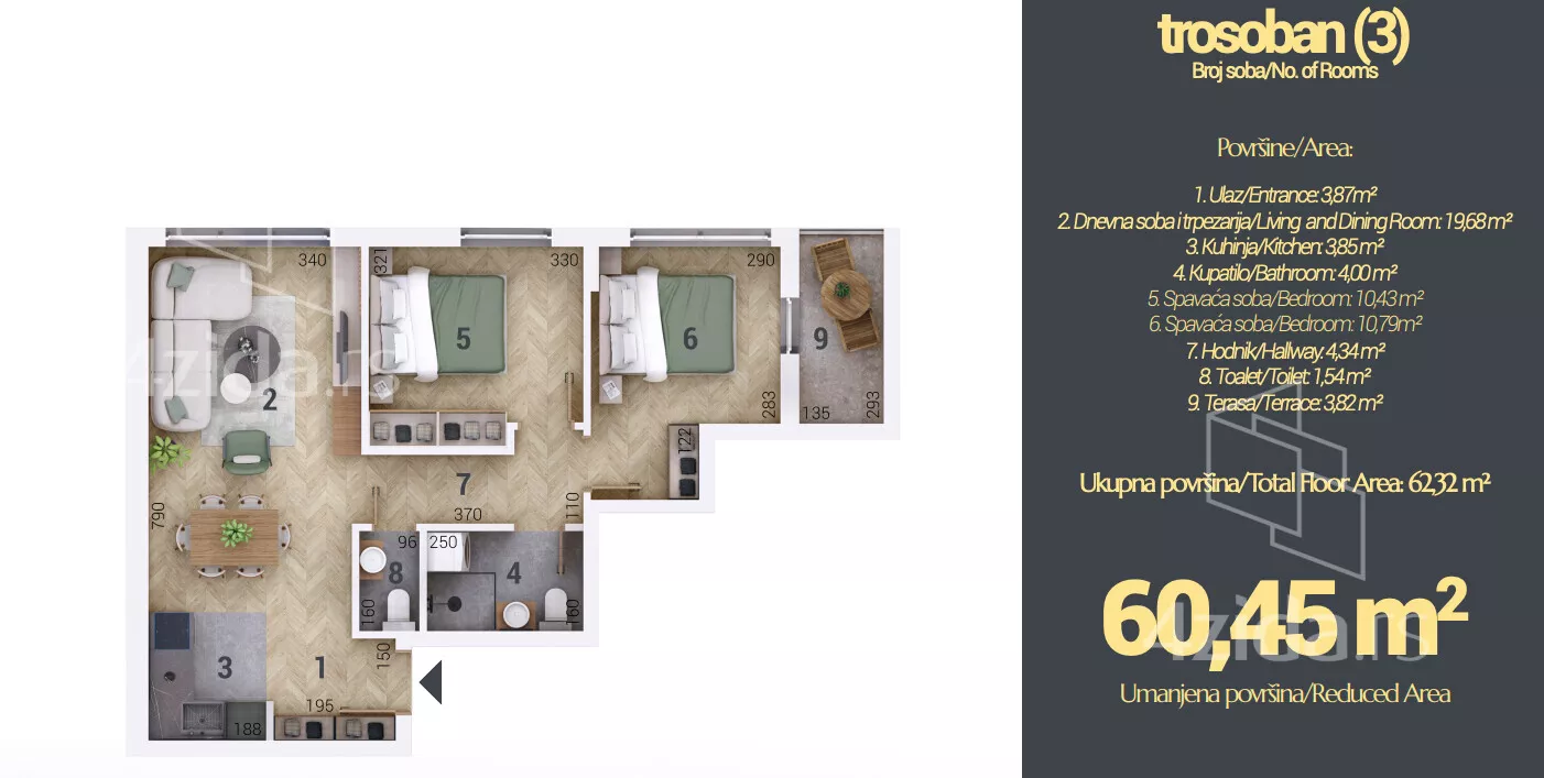Trosoban stan | 4zida
