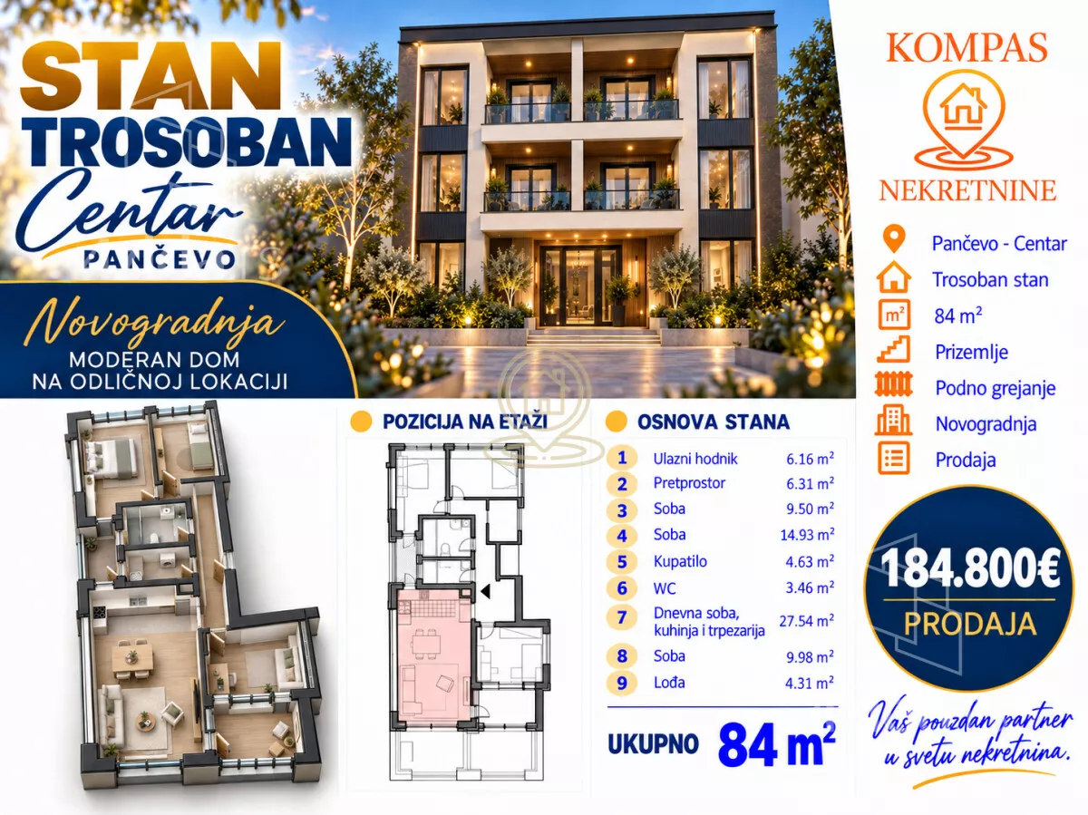 Trosoban stan | 4zida