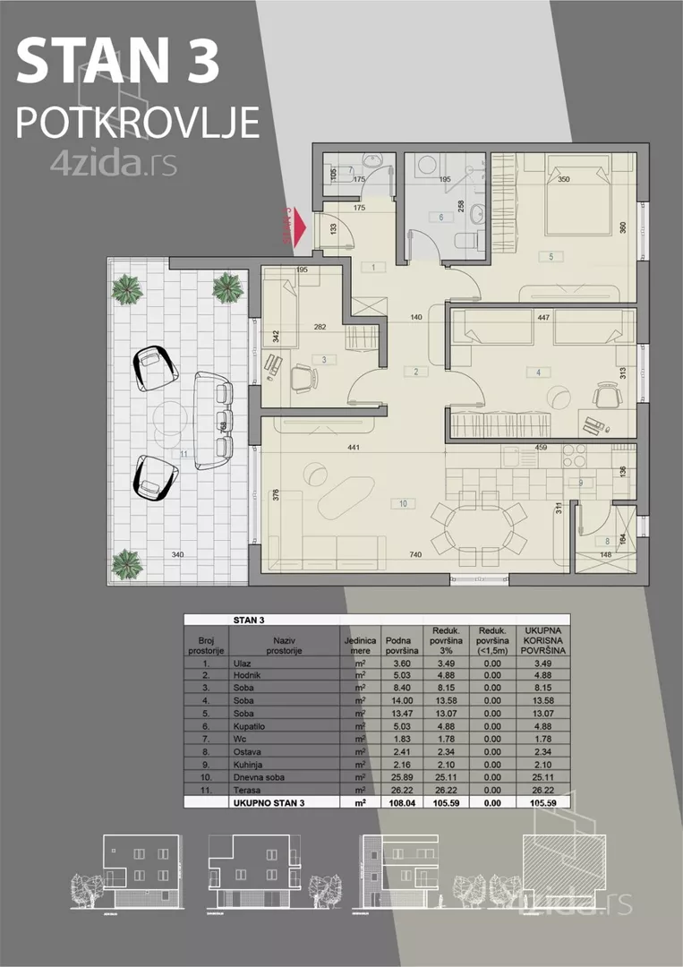 Troiposoban stan | 4zida
