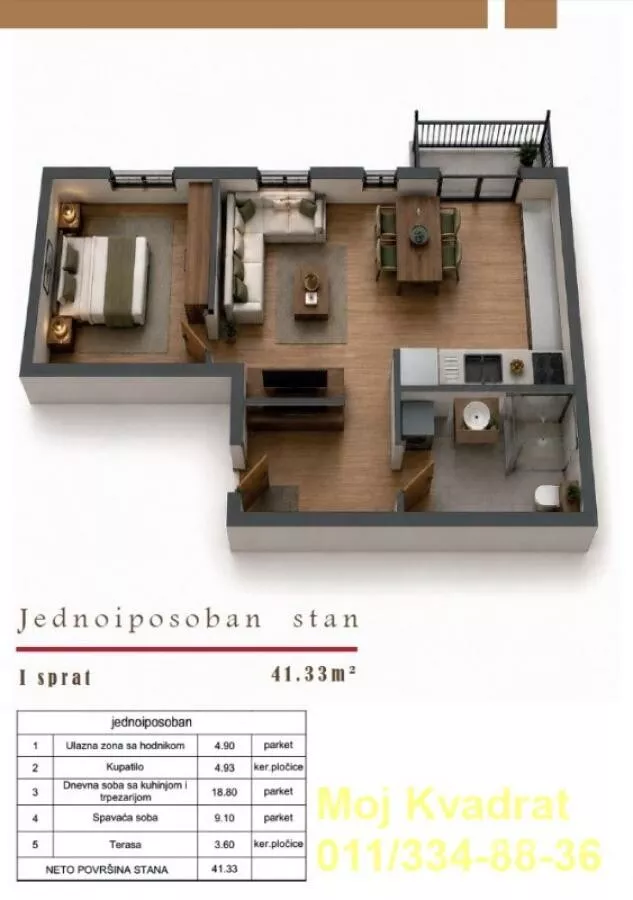 Jednoiposoban stan | 4zida