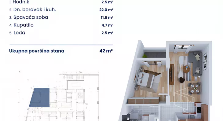 Jednoiposoban stan | 4zida
