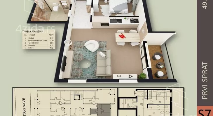 Jednoiposoban stan | 4zida