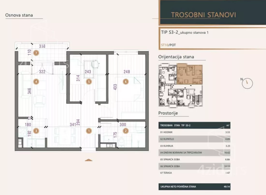 Trosoban stan | 4zida