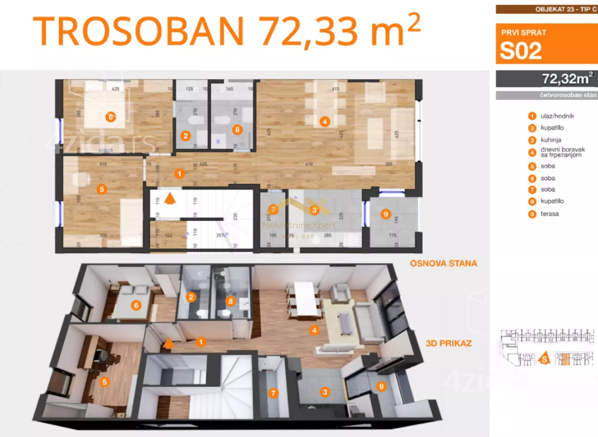 Trosoban stan | 4zida