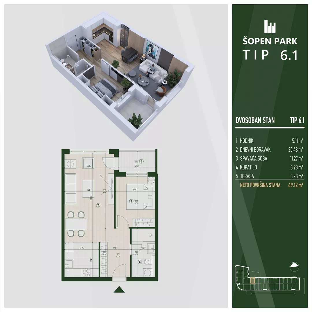 Dvosoban stan | 4zida