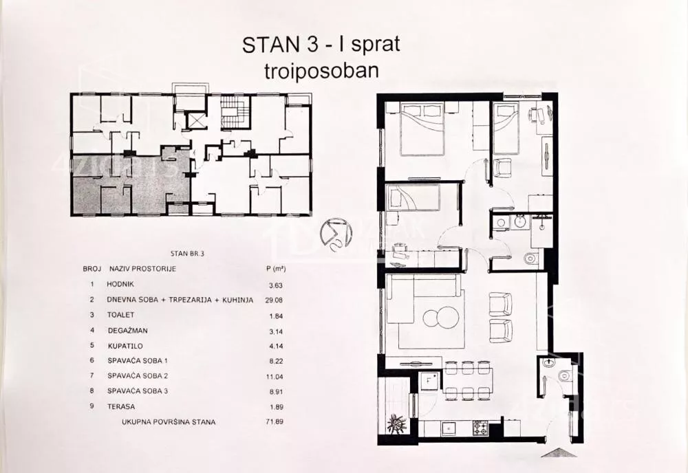 Troiposoban stan | 4zida