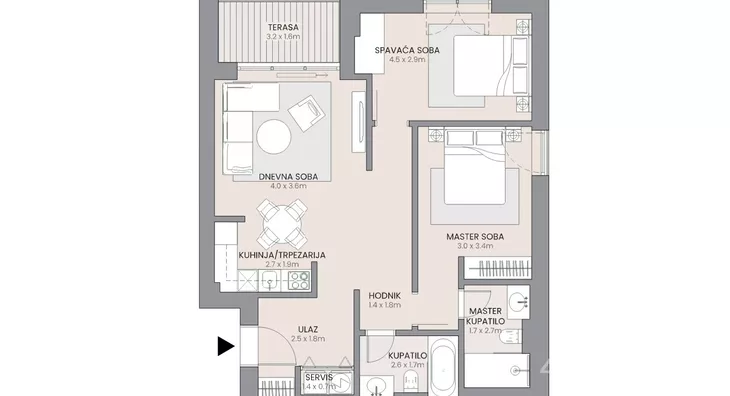 Trosoban stan | 4zida