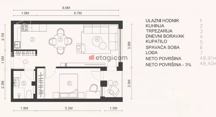Dvosoban stan | 4zida