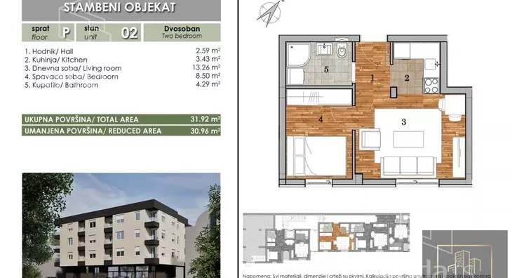 Jednoiposoban stan | 4zida