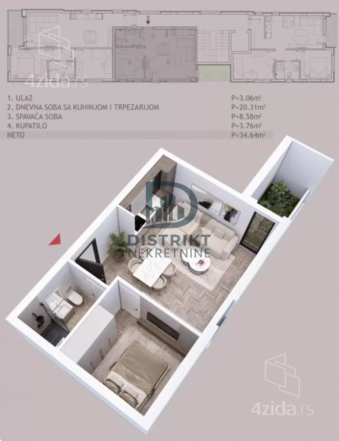 Jednoiposoban stan | 4zida