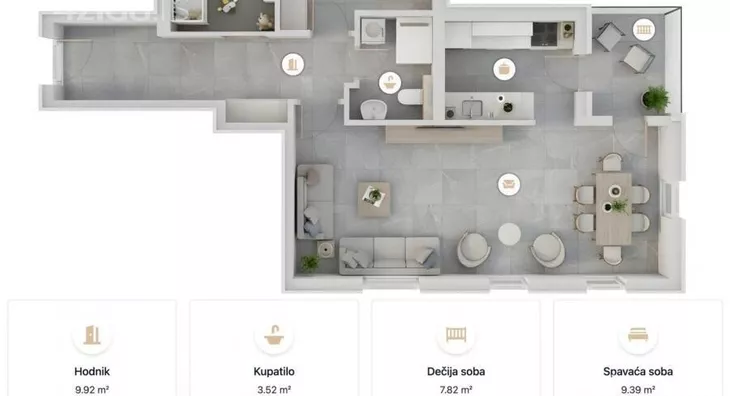 Trosoban stan | 4zida