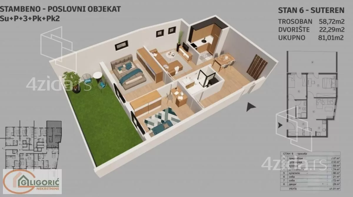 Trosoban stan | 4zida