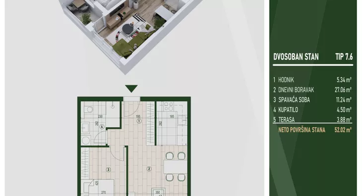 Dvosoban stan | 4zida