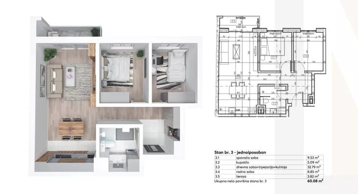 Trosoban stan | 4zida