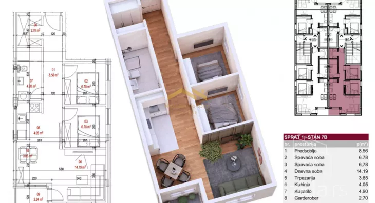 Trosoban stan | 4zida