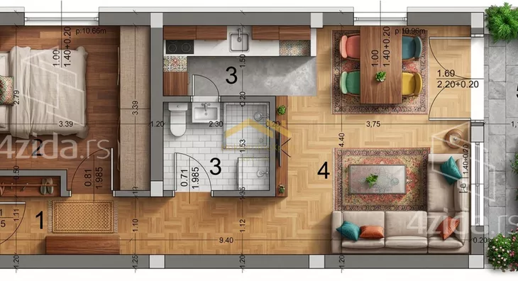 Dvosoban stan | 4zida